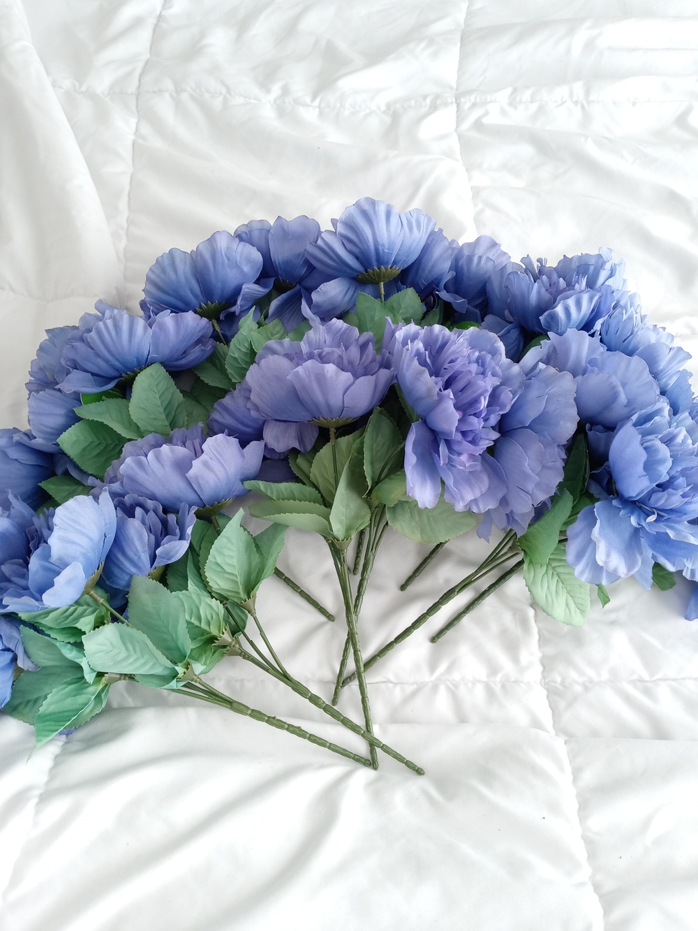 Blue Artificial Peony Stems - Home Accents Faux Florals